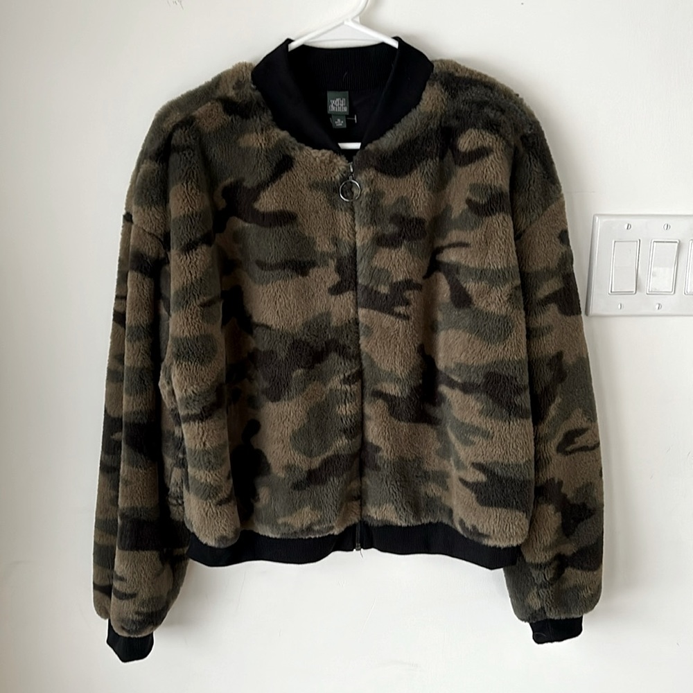 Wild Fable Camo Fleece Bomber Jacket